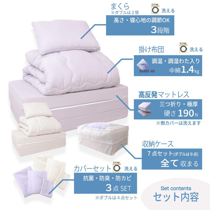 MINT 布団 セット 7点セット セミシングルショート 高反発 マットレス