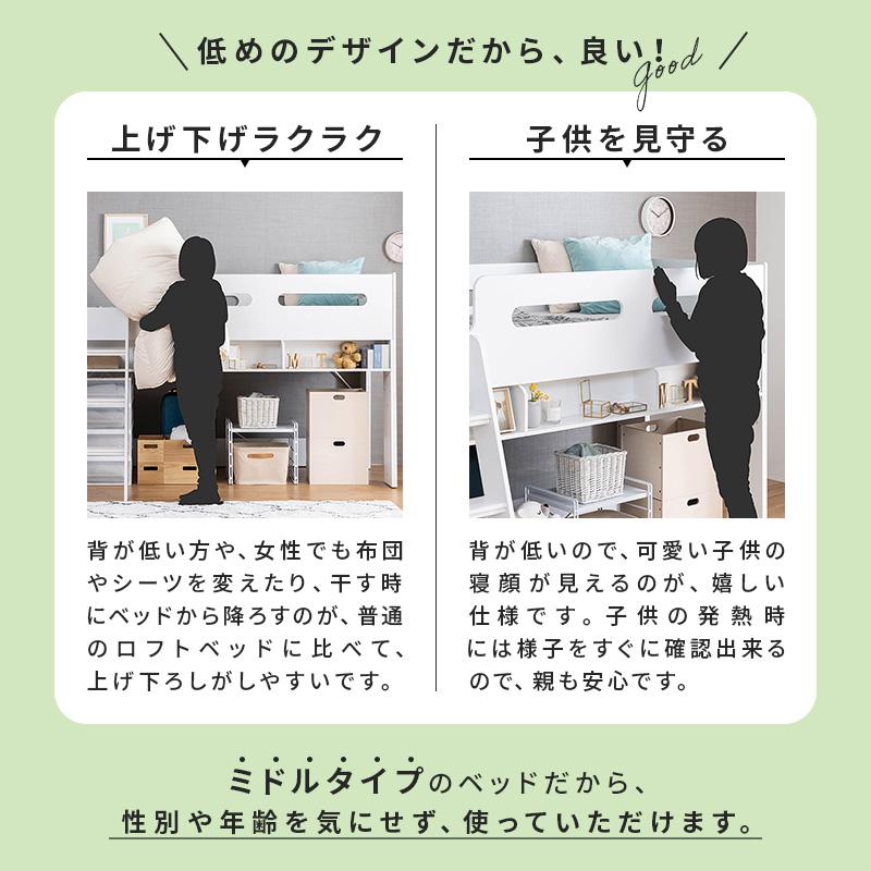MINT ロフトベッド ミドルベッド ベッドフレーム シングル シングル