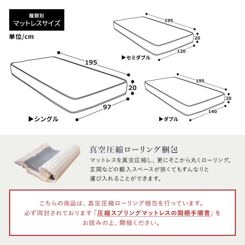 すのこベッド + 高密度ポケットコイルマットレスセット シングルベッド 天然木フレーム 高さ3段階すのこベッド｜fi-mint｜19