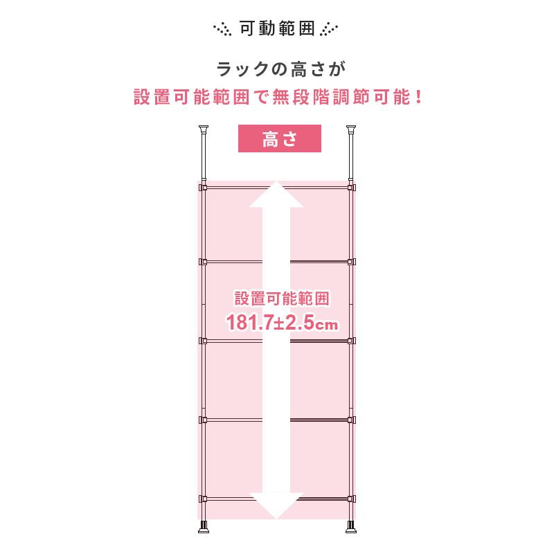 MINT つっぱり オープンラック 棚 収納 ラック 5段 木製 90cm つっぱり