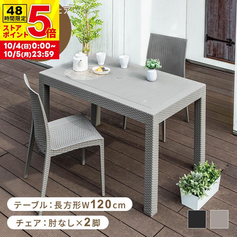 MINT ガーデンテーブルセット チェア セット 3点セット 幅120テーブル
