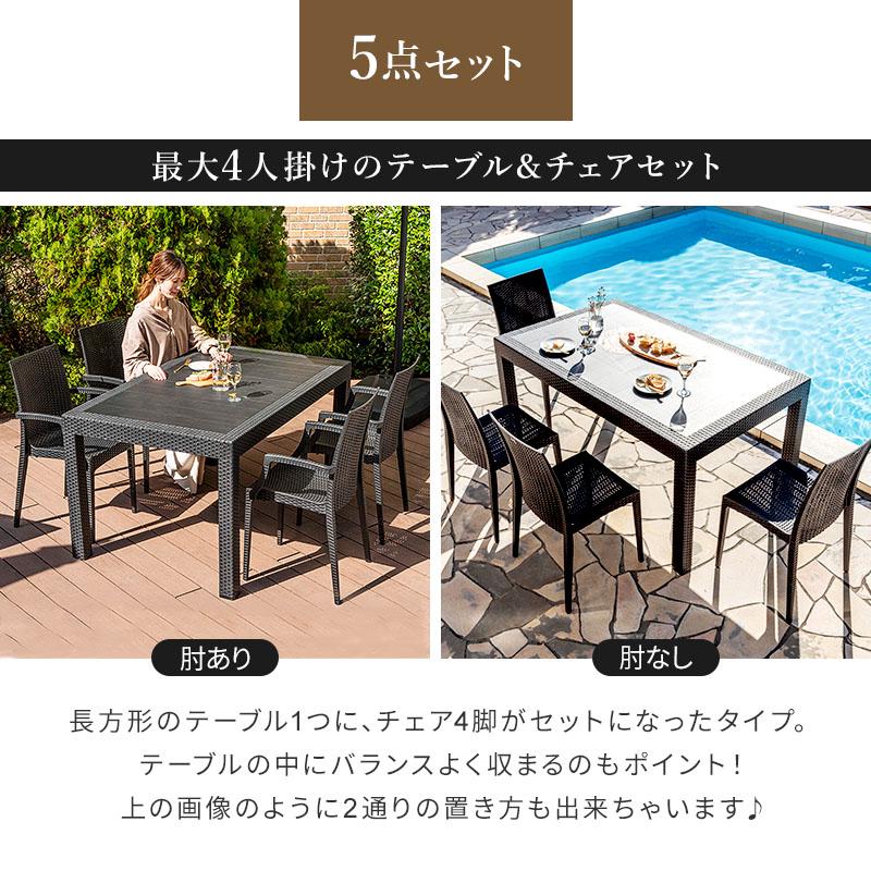 MINT ガーデンテーブルセット チェア セット 5点セット 幅150テーブル