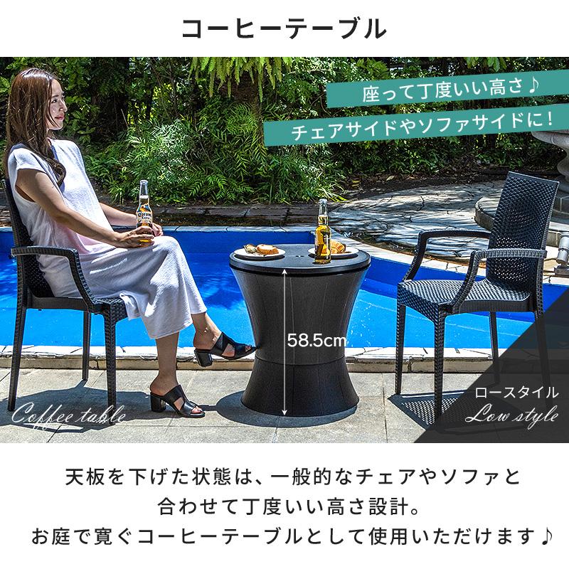 MINT ガーデンテーブル 屋外 テーブル ドリンク 収納 アイスバケット