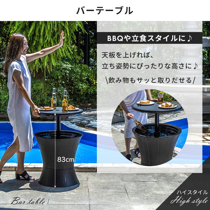 MINT ガーデンテーブル 屋外 テーブル ドリンク 収納 アイスバケット