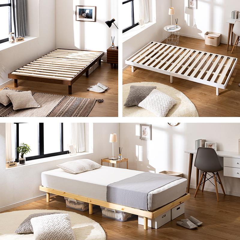 すのこベッド シングル ベッド すのこ 敷布団 頑丈 シンプル ベッド 天然木フレーム 高さ 2段階 すのこベッド 脚 高さ調節 ヘッドレスベッド すのこ 木製ベッド | MINT（家具、インテリア） | 05