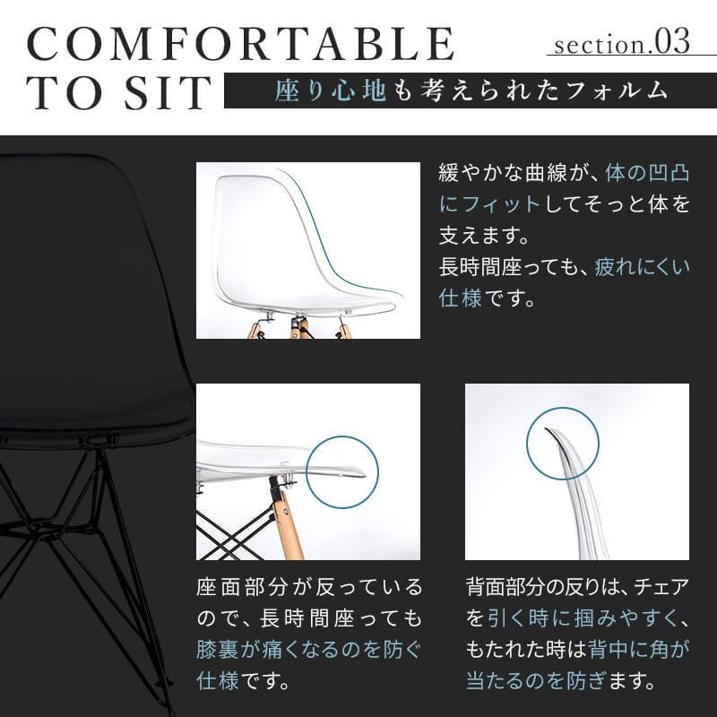 ダイニングチェア 2脚セット イームズチェア ダイニング チェア クリア チェアー シェルチェア デザイナーズチェア リプロダクト DSR DSW おしゃれ 椅子｜fi-mint｜09