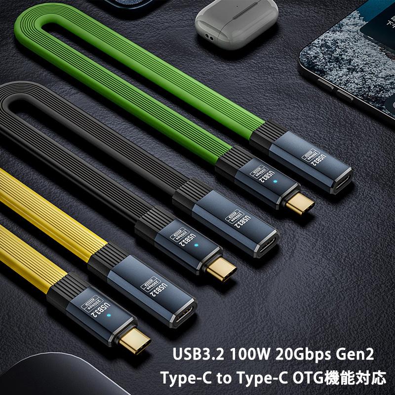 Type-C to 延長 ケーブル 50cm USB3.2 100W 20V 5A PD充電ケーブル OTG