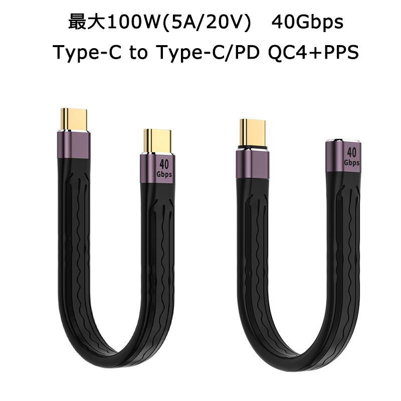 Type-C to ケーブル 13.8cm 100W 20V 5A PD充電ケーブル QC4+PPS