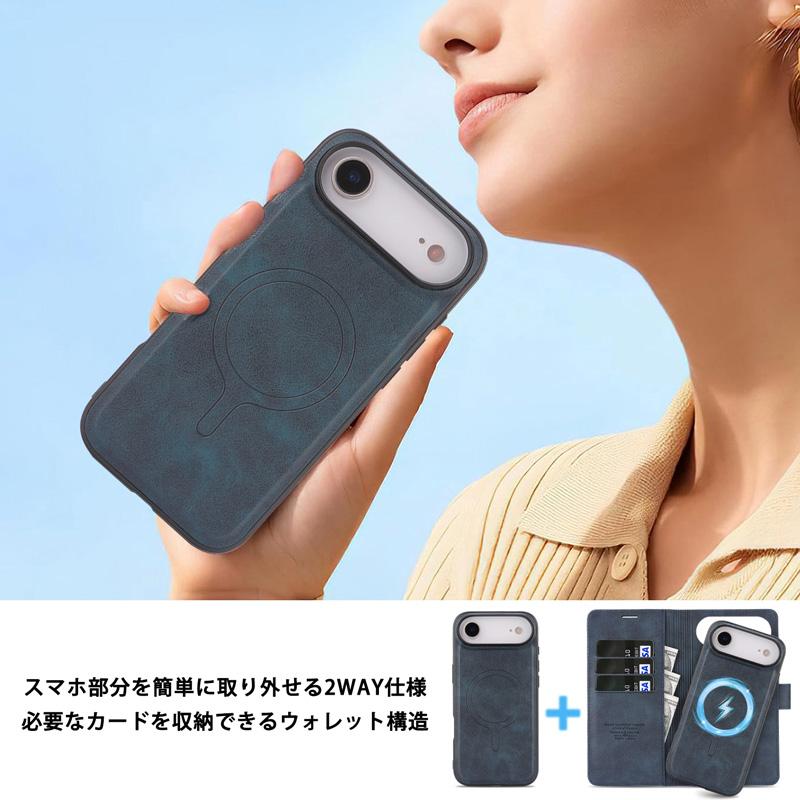 iPhone17 ケース 2in1 手帳型 iPhone Air 17e 17Pro 17ProMax iPhone16