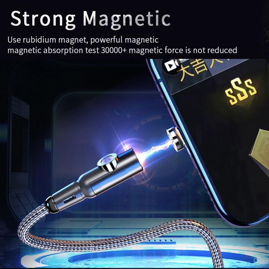 【L字 ストレート 一体型 1m】 マグネット充電ケーブル 端子 セット 3in1 Lightning iPhone Micro USB Tyep-C 充電 ケーブル MicroUSB ライトニング タイプC｜fi-store｜03