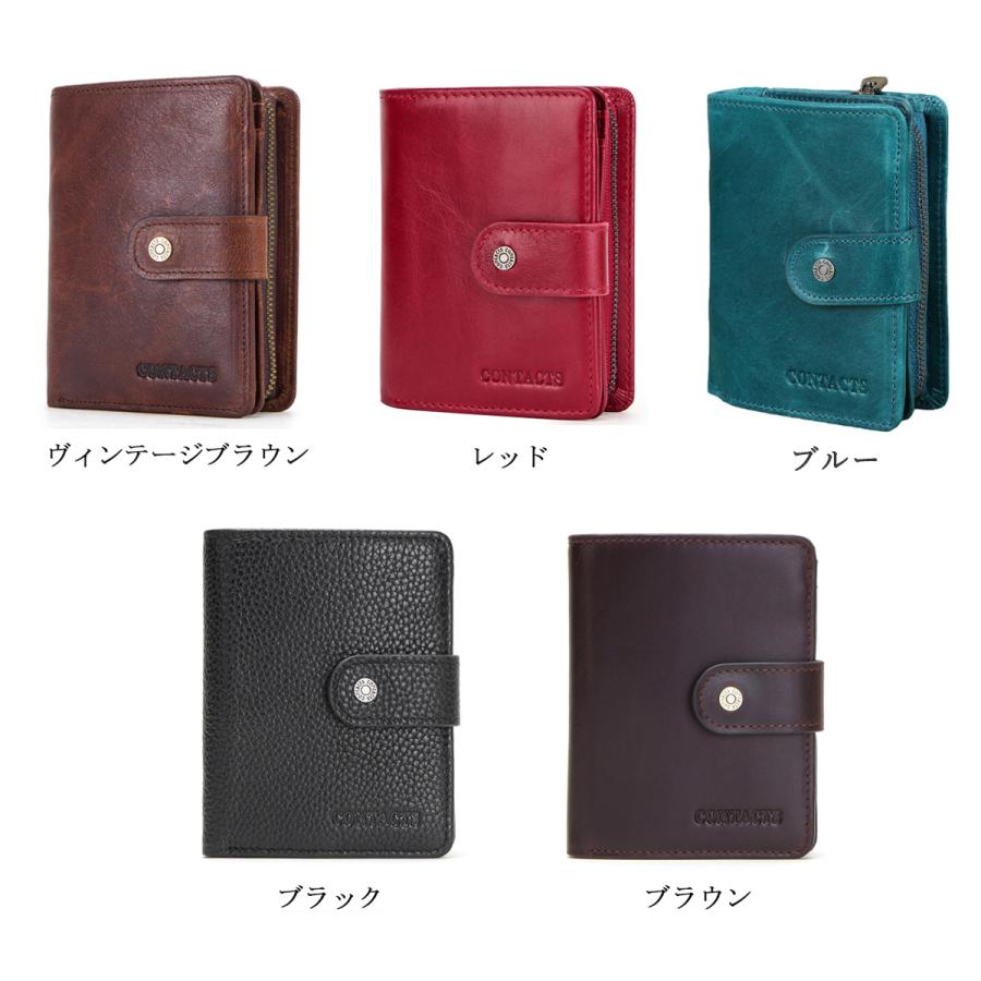 メンズ レディース 財布 Contacts レザー ウォレット 本革 二つ折り