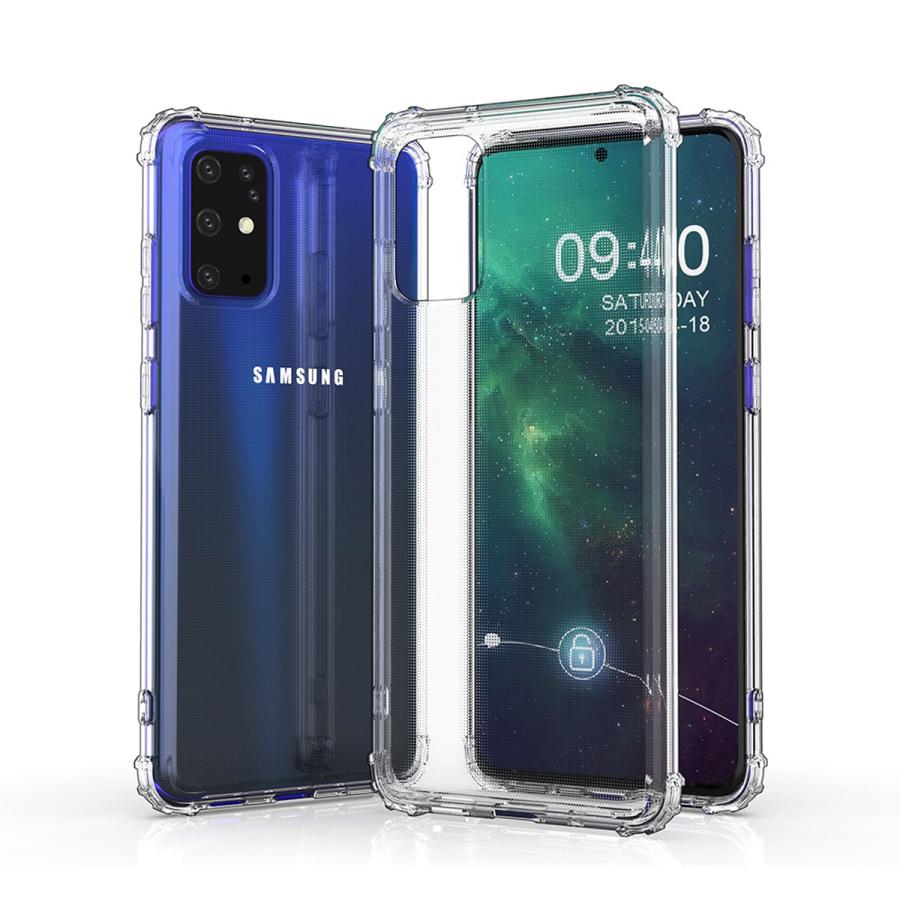 強化ガラスフィルム付き クリアケース Galaxy S20+ S21 S22 S23 S24