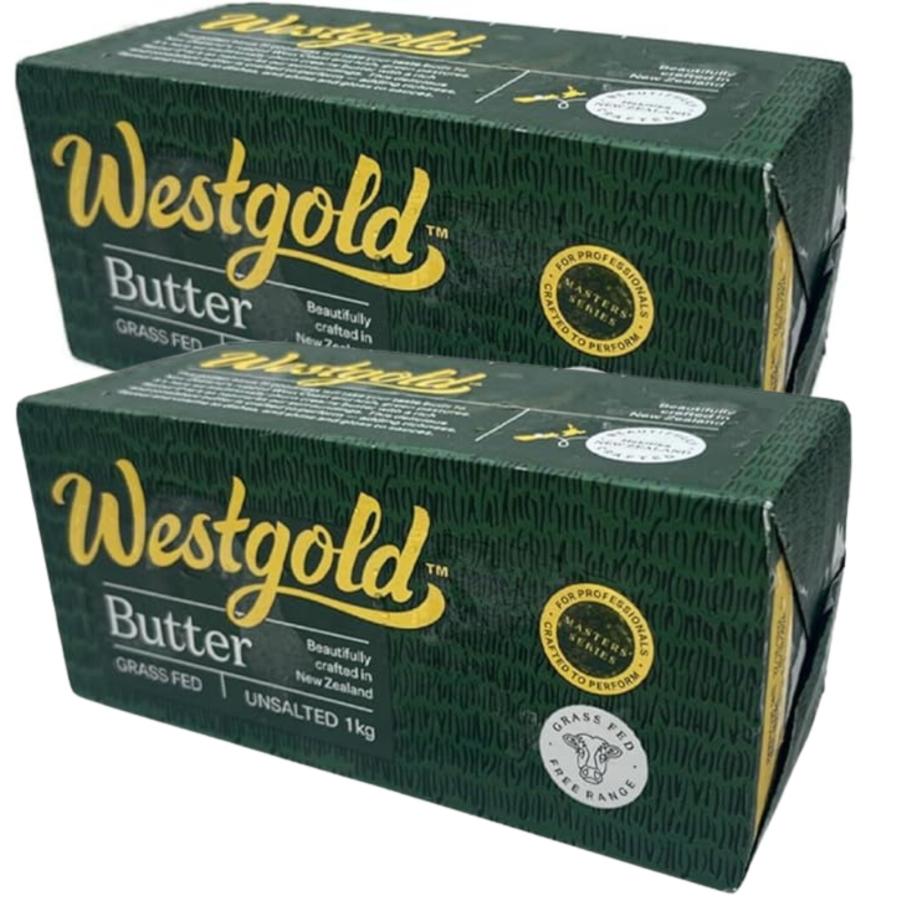 【2個セット】 NZ産 グラスフェッドバター ウエストゴールド 無塩 1kg 【冷凍】（Yahoo!・ワインとチーズの専門店フィアーノ）