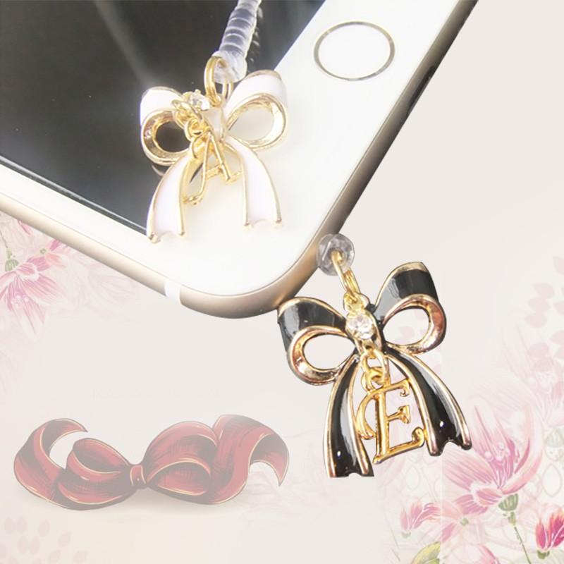 モノトーンリボンのイヤフォンジャック】イヤホンジャック リボン