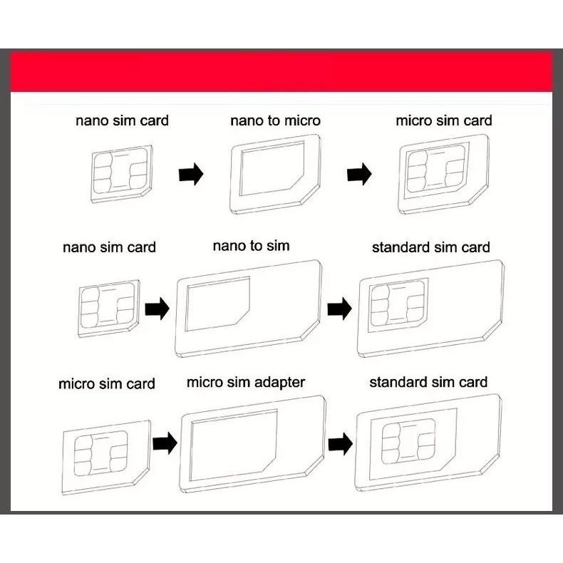 Nano SIM MicroSIM 変換アダプタ 4点セット For iPhone8 Plus iPhone7 iPhone6 iPhone 5 4S 4 ナノシム→SIMカードorMicroSIM MicroSIM→SIMカードsim カード 変｜fiara-store｜03