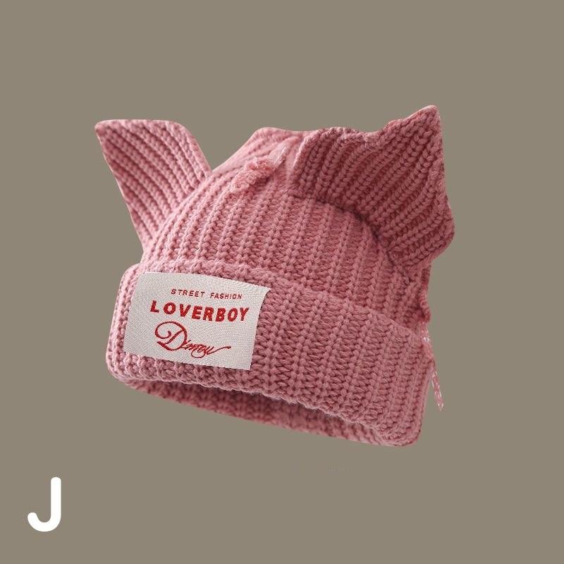 お取り寄せ商品 ニット帽 レディース 豚耳 ニットキャップ 13色