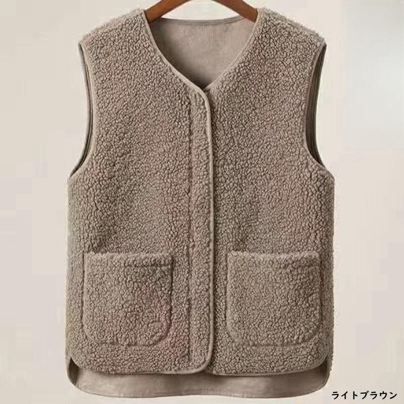 お取り寄せ商品 あったか ボア 3色 パイピング ベスト S-XL 丸首 お取り寄せ商品 あったか ボア 3色 パイピング ベスト S-XL 丸首