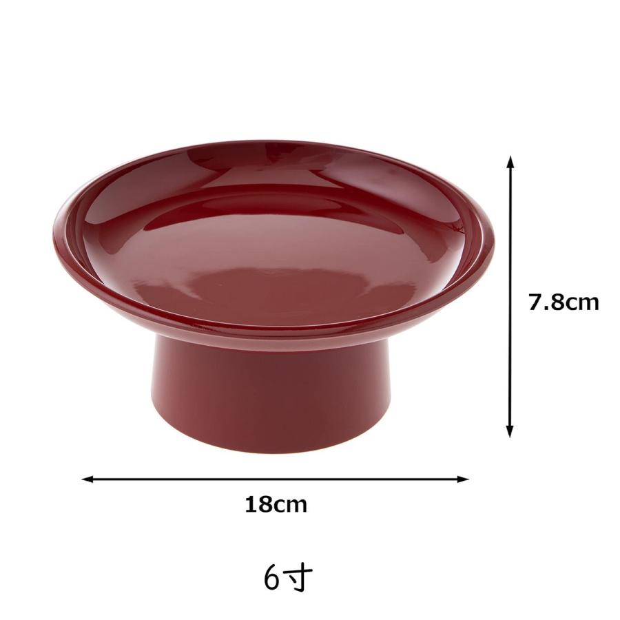 サンメニー 丸三宝 供物台 朱 6.0寸 仏具 お盆 法事 お供え台 仏壇用