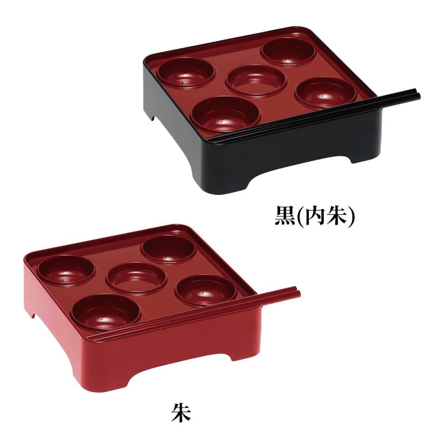 サンメニー ありがとう御膳 黒(内朱) 仏壇用 お供え膳 仏具セット ミニ