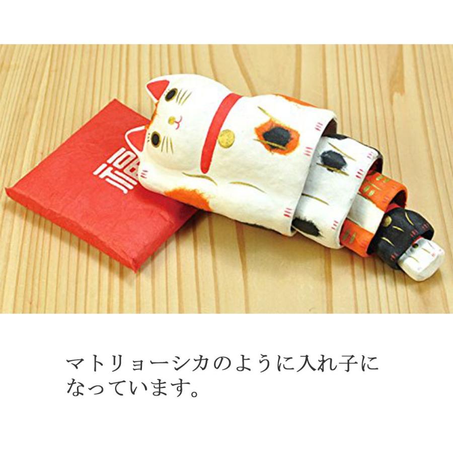 ヤマコー はりこーシカ 招き猫 白 895977 置物 張り子