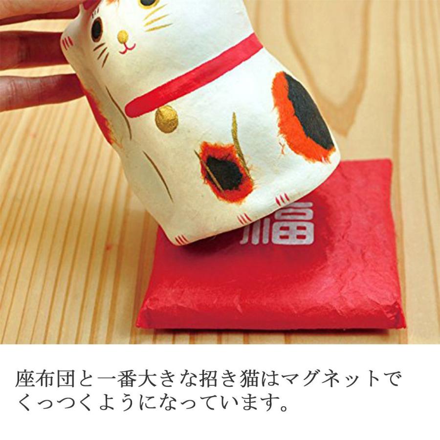 ヤマコー はりこーシカ 招き猫 置物 マトリョーシカ風 張り子 紙製