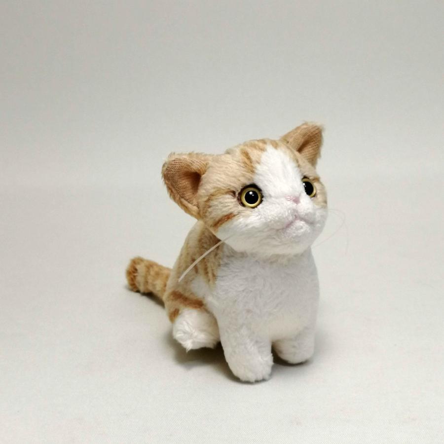 猫ぬいぐるみ「ちびにゃCE」茶トラ白 カラーアイ【受注制作
