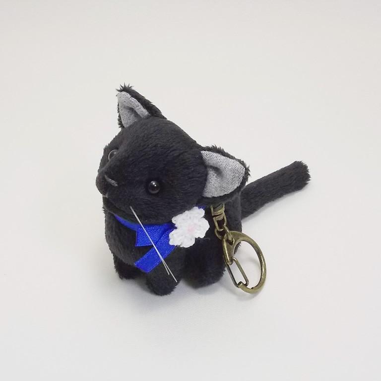 猫ぬいぐるみキーホルダー「ちびにゃ」黒猫 【受注制作】 : Ficorintan