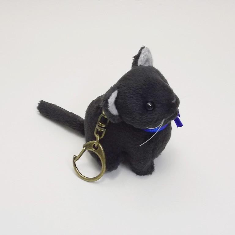 猫ぬいぐるみキーホルダー「ちびにゃ」黒猫 【受注制作