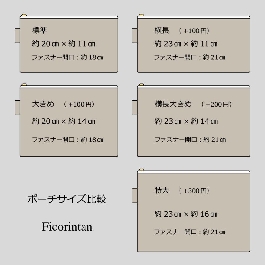 ポーチ　さくらんぼ柄ナチュラル色　ポケット付き選択可　携帯用マスクケース / 通帳ポーチ【受注製作】｜ficorintan｜07