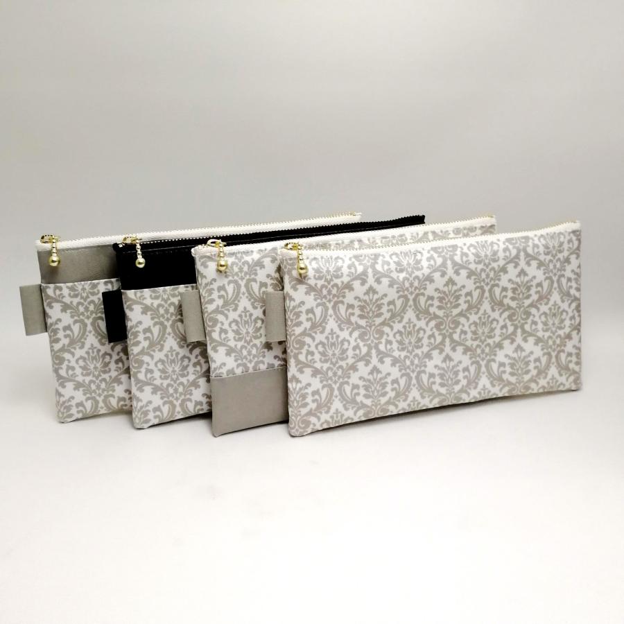 マスクポーチ ダマスク柄 グレージュ ポケット付き選択可 フラットポーチ おしゃれ マスクケース 受注製作 Pdmt Gr 01 Ficorintanヤフー店 通販 Yahoo ショッピング