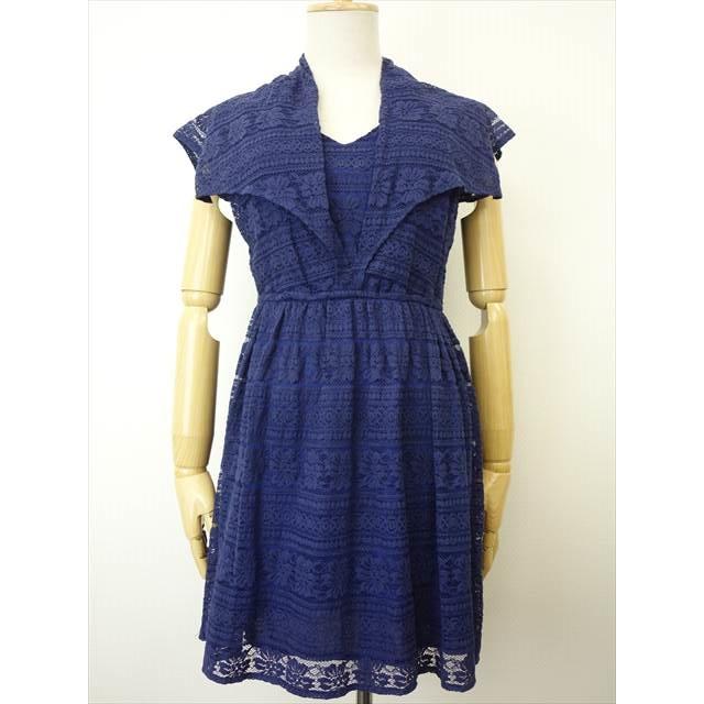 ロペピクニック Rope Picnic ひざ丈 半袖 Vネック 花柄総レースワンピース Size38 ネイビー コットン混 0713 41 C レディースファッションのフィカス 通販 Yahoo ショッピング