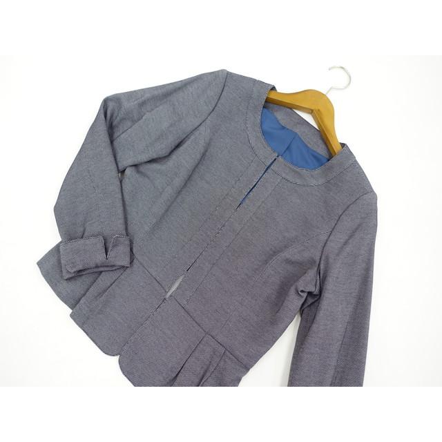 シャルリッシュ shallish 長袖 ノーカラージャケット 9AR ネイビー 