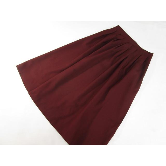 マジェンダ Magender ひざ丈 洗えるタックスカート M ボルドー  
