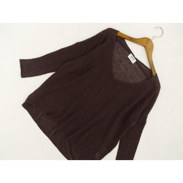 PLST - PLS+T(PLST)(プラステ) 長袖セーター サイズS レディース美品  - ブラウン Vネック PLST - PLS+T(PLST)(プラステ) 長袖セーター サイズXL