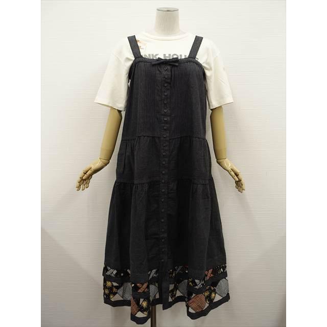 ピンクハウスのジャンパースカートくま。黒 黒くま刺繍ジャンパースカート - ピンクハウス通販｜リサイクル