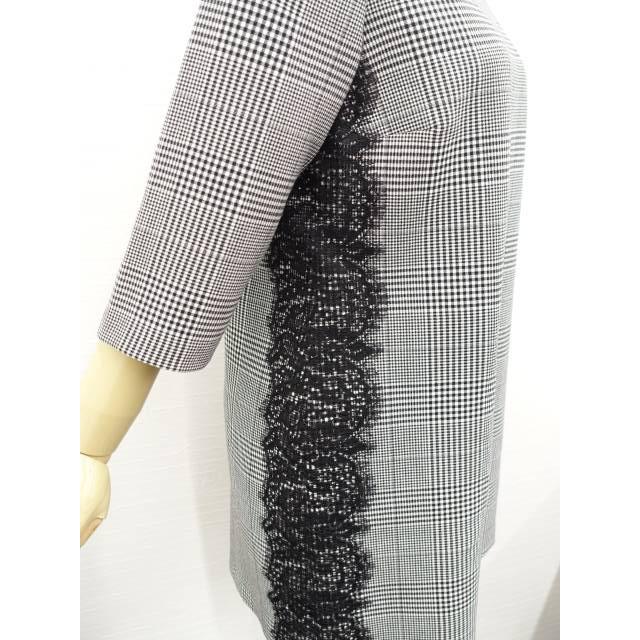 ZARAチェック柄 ひざ丈ワンピース 新品】ZARA チェック柄ひざ丈ワンピース 黄色 Mサイズ 7部袖