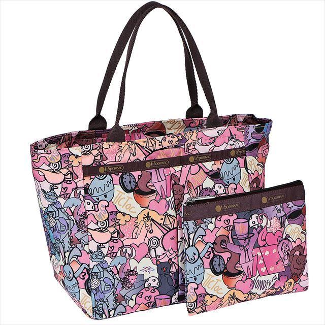 超人気の レスポートサック Lesportsac 手提げバッグ キャラクター柄 B5 ポーチ付き ピンク系 7470 予約販売品 Bio Ind In