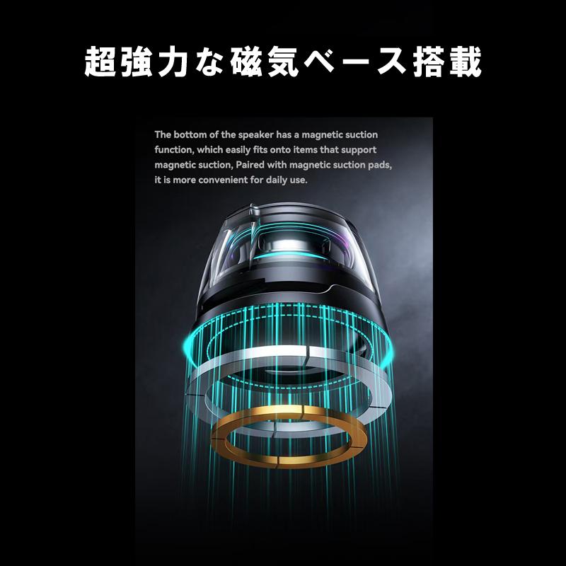 磁気ベース付Bluetoothミニスピーカー Bluetoothスピーカー 透明