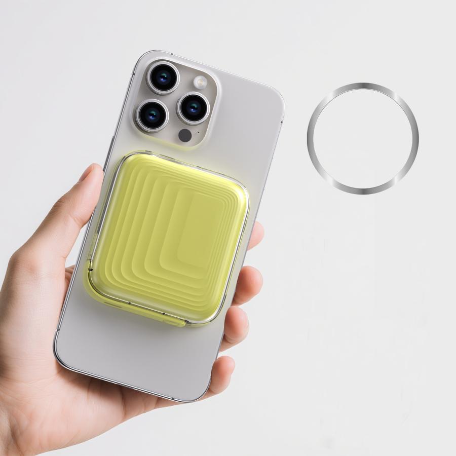 マグネット式モバイルバッテリー 5000mAh 大容量 マグネット吸着式 有線充電対応 ワイヤレス充電 Type-C 送料無料 |  | 01