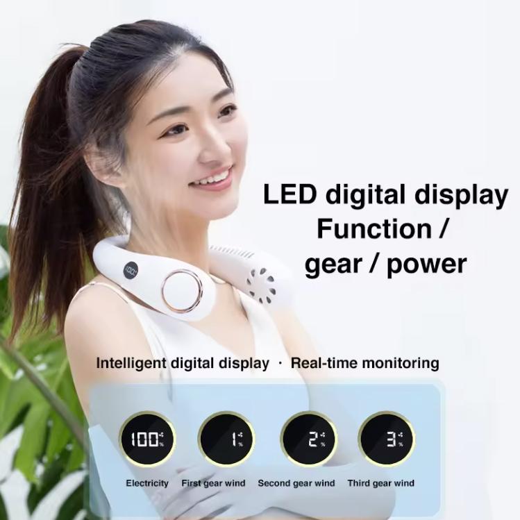 【激安在庫処分】N20 首掛け扇風機 ホワイト グリーン ネッククーラー ネックファン ハンディファン 携帯扇風機 扇風機 首かけ 羽根なし ハンディ 冷感グッズ |  | 05