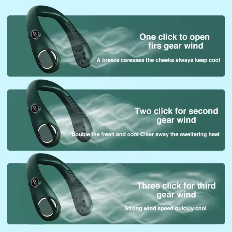 【激安在庫処分】N20 首掛け扇風機 ホワイト グリーン ネッククーラー ネックファン ハンディファン 携帯扇風機 扇風機 首かけ 羽根なし ハンディ 冷感グッズ |  | 06