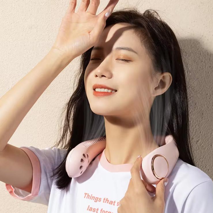 【激安在庫処分】N20 首掛け扇風機 ホワイト グリーン ネッククーラー ネックファン ハンディファン 携帯扇風機 扇風機 首かけ 羽根なし ハンディ 冷感グッズ |  | 07