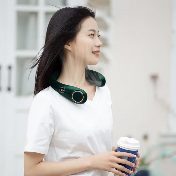 【激安在庫処分】N20 首掛け扇風機 ホワイト グリーン ネッククーラー ネックファン ハンディファン 携帯扇風機 扇風機 首かけ 羽根なし ハンディ 冷感グッズ |  | 08