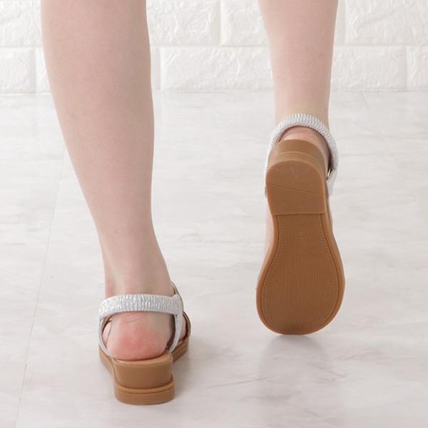 【激安在庫処分】ビジューサンダル レディース フラットサンダル ローヒール 細ストラップ ビジュー キラキラ PU おしゃれ かわいい 軽量 滑り止め ビーチ 美脚 |  | 06