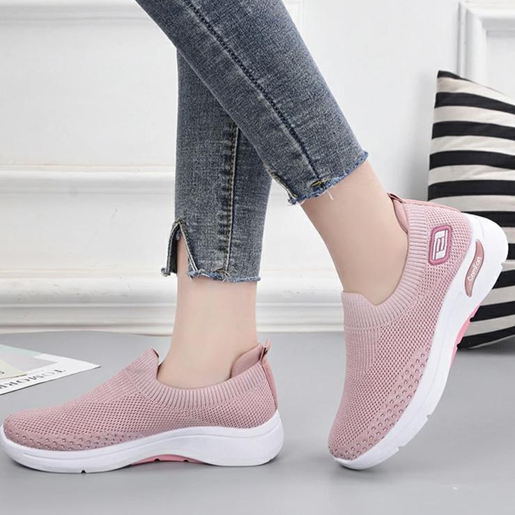 【激安在庫処分】レディーススニーカー スリッポン 厚底 超軽量靴 疲れない 着脱簡単 ジム コンフォートシューズ ランニング ウォーキング 蒸れない 甲高 幅広 |  | 03