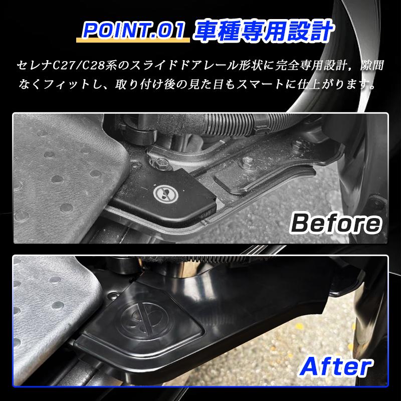 □日産 セレナ C28 C27 スライドドアレールカバー スライドドア ヒンジ