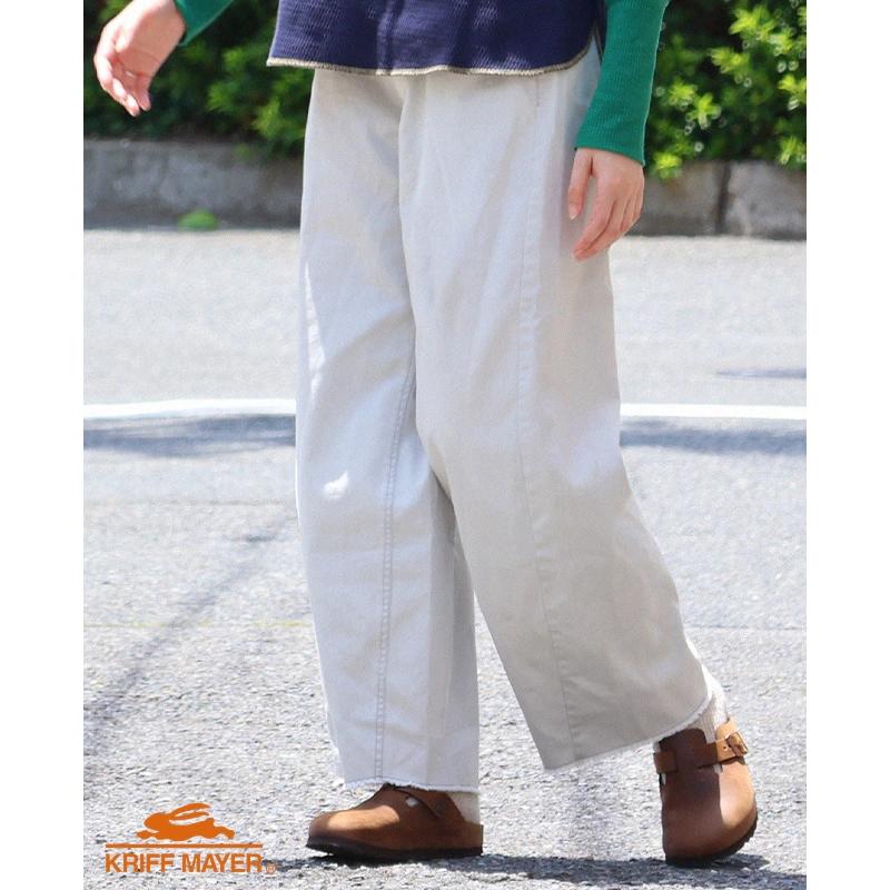 KRIFF MAYER ( クリフメイヤー ) ユーズド風カラーパンツ レディース ロングパンツ 着やせ オシャレ アウトドア お出かけ ゆったり すっきり シンプル 春の画像