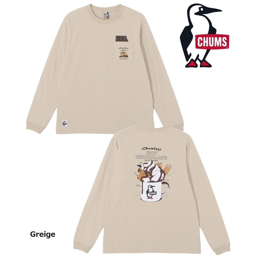 CHUMS ホットチョコレートポケットブラッシュド ロングスリーブTシャツ 4