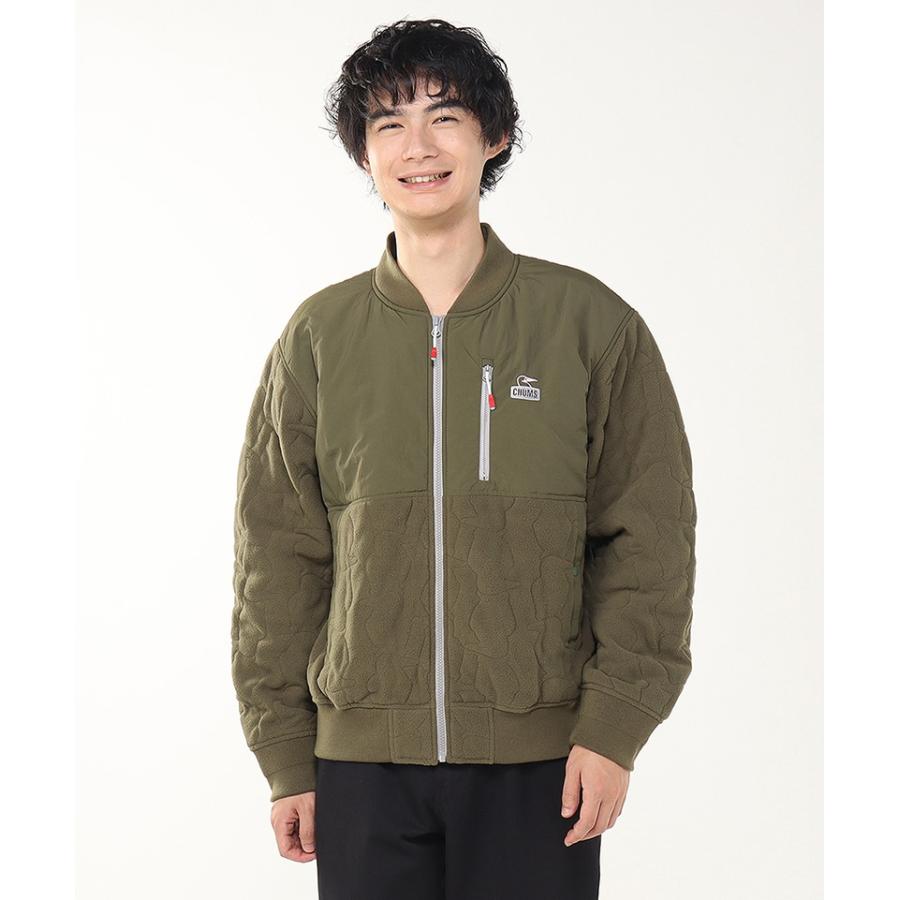 CHUMS - 【 SALE 】( チャムス ) ブービーステッチフリースブルゾン フリースジャケット 限りない ブービーバード キルティング フリース 心地よい アウター 冬服