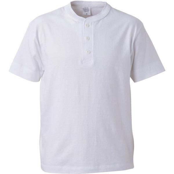 5.6オンス ヘンリーネックTシャツ ホワイト UnitedAthle Tシャツ 半袖 ( 500401-001-S / UNA ) (Q41CD)｜fieldboss